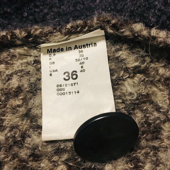 GIESSWEIN Gray Beige Boiled Wool Fur Hood Sweater Coat Horse Buggy EU36 US6-8 - Picture 6 of 7